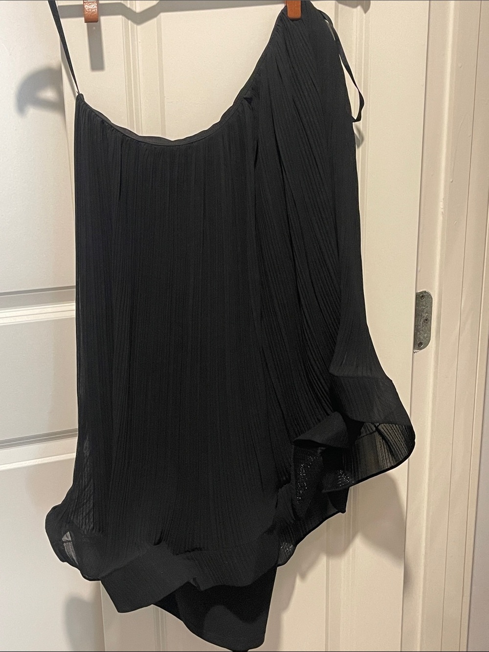 Black Pleated Asymmetric Women’s dress